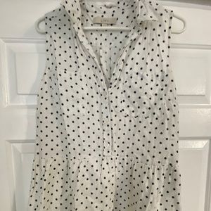 COPY - White and black polka dot a-line loft dress size 12